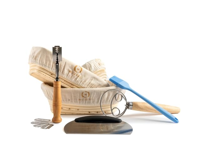 सर्विंग के लिए ब्रेड टोकरियाँ क्लॉथ ओवल रतन किण्वन टोकरी के साथ