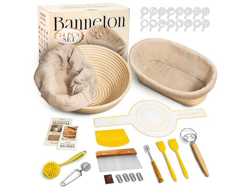 सर्विंग के लिए ब्रेड बाउल बेनेटन प्रूफिंग टोकरी सेट ऑफ 2 10 इंच टोकरियाँ