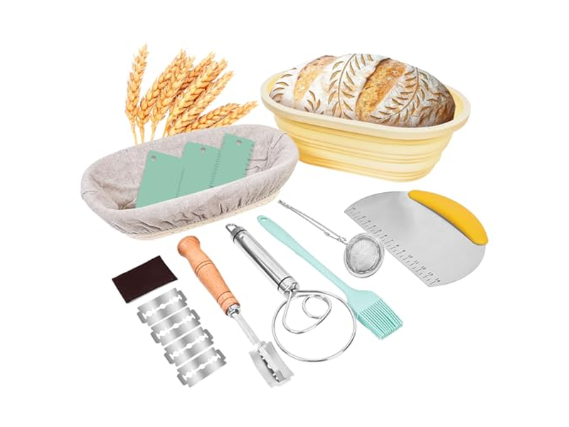 आटा स्क्रैपर बाउल सॉरडो ब्रेड बेकिंग पैन छोटी गोल टोकरी 10 इंच