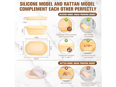 आटा स्क्रैपर बाउल सॉरडो ब्रेड बेकिंग पैन छोटी गोल टोकरी 10 इंच