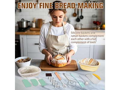 आटा स्क्रैपर बाउल सॉरडो ब्रेड बेकिंग पैन छोटी गोल टोकरी 10 इंच