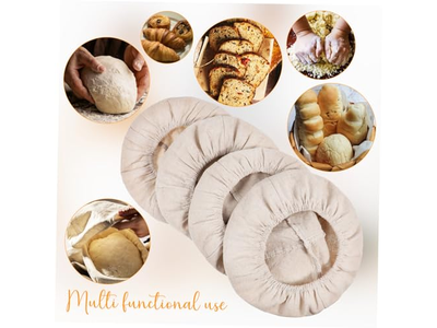 बेकिंग आपूर्ति आटा ब्रेड बनाने के बर्तन ढक्कन के साथ टोकरी सेट ऑफ 2