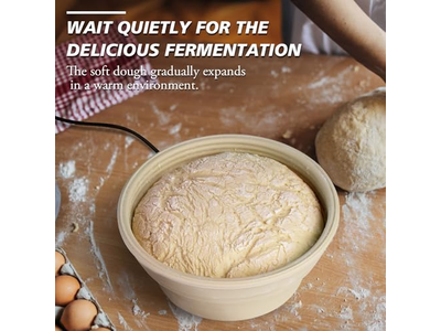 कपड़े के साथ बैनेटन प्रूफिंग टोकरी वियतनाम विलो रतन बाउल ब्रेड टोकरियाँ