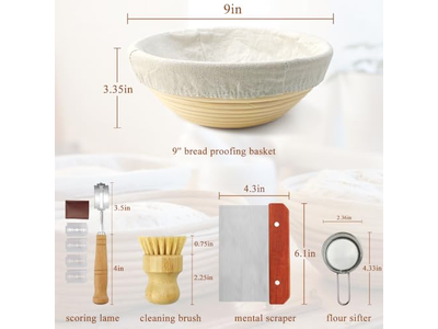 बैनेटन प्रूफिंग टोकरियाँ प्लास्टिक प्राकृतिक टोकरी बैनेटन ब्रेड सेट हस्तनिर्मित