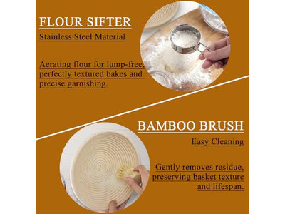 बैनेटन प्रूफिंग टोकरियाँ प्लास्टिक प्राकृतिक टोकरी बैनेटन ब्रेड सेट हस्तनिर्मित