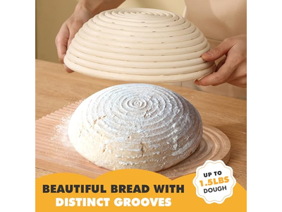 टोकरी बैनेटन विकर 6 इंच बाँस गोल प्लास्टिक 9 बैनेटन प्रूफिंग