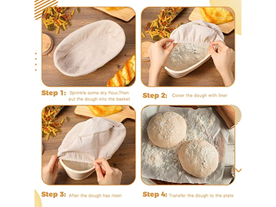 बैनेटन प्रूफिंग टोकरी 23 सेमी अंडाकार गोल आकार का आटा पेस्ट्री लाइनर ब्रेड