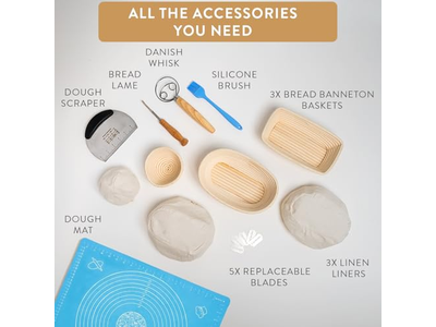 सर्विंग के लिए ब्रेड टोकरियाँ क्लॉथ ओवल रतन किण्वन टोकरी के साथ